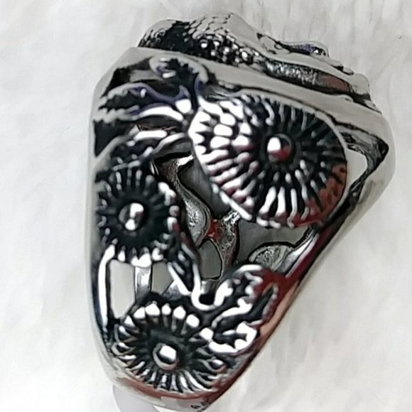 Buddha Ring Stainless Steel Hypoallergenic Unisex Ring - Picture 2 of 14